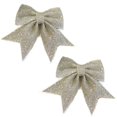 thumbnail image 4 of 10 Pack Glitter Christmas Wreaths Bows Xmas Tree Decoration Bows Cloth Christmas Crafts Bows for Christmas Indoor and Outdoor Ornaments, 15 x 12 cm, 4 of 9