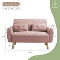 thumbnail image 4 of Sobaniilo 47" Small Modern Loveseat Sofa, Mid Century Linen Fabric 2-Seat Sofa Couch Tufted Love Seat with Back Cushions and Tapered Wood Legs for Living Room, Bedroom and Small Space (Pink), 4 of 8
