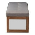 thumbnail image 3 of Baxton Studio Caramay Modern and Contemporary Grey Fabric Upholstered Walnut Brown Finished Wood Bench, 3 of 7