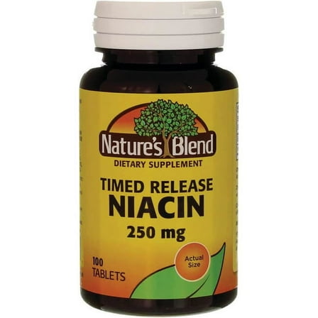 Nature's Blend Timed Release Niacin Tablets, 250 mg, 100 Count