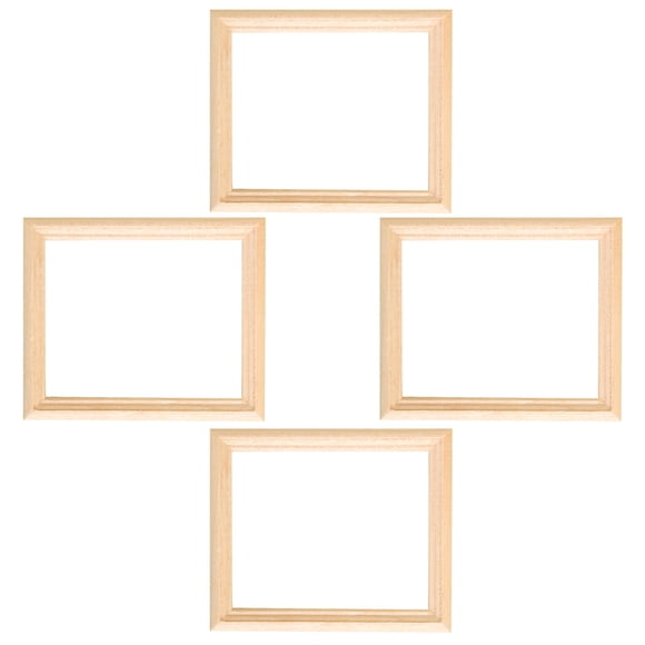 FUTUREORYY 4Pcs Mini Wood Picture Frame Wooden Tiny Picture Frames for People Who Enjoy Handmade Items Light Yellow