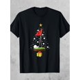 thumbnail image 1 of Festive Golf Tree T Shirt 190g Black Cotton, 1 of 5