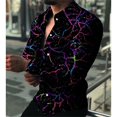 thumbnail image 1 of Camisas de vestir de noche de fiesta de lujo de moda Camisas de solapa con botones Camisas casuales con texto de periódico impreso Arte Camisas superiores para hombres, 1 of 6