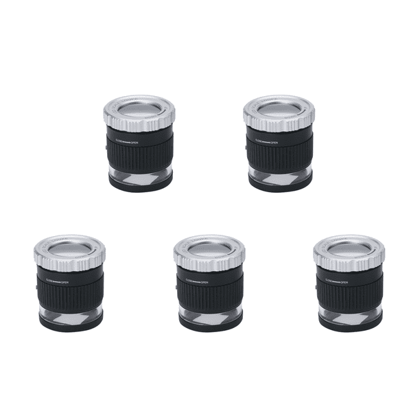 Lupa cilíndrica de mano 30X+lupas de aumento de joyería LED UV negro