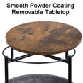thumbnail image 5 of Round Sofa Side Table End Table with Storage Fabric Basket for Living Room Bedroom Removable Tabletop Home Nightstand, Rustic Brown, 5 of 8