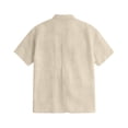 thumbnail image 4 of Men's Short Sleeve Button Down Shirt Casual Summer Beach Wedding Vacation Shirts (Khaki,3XL), 4 of 4