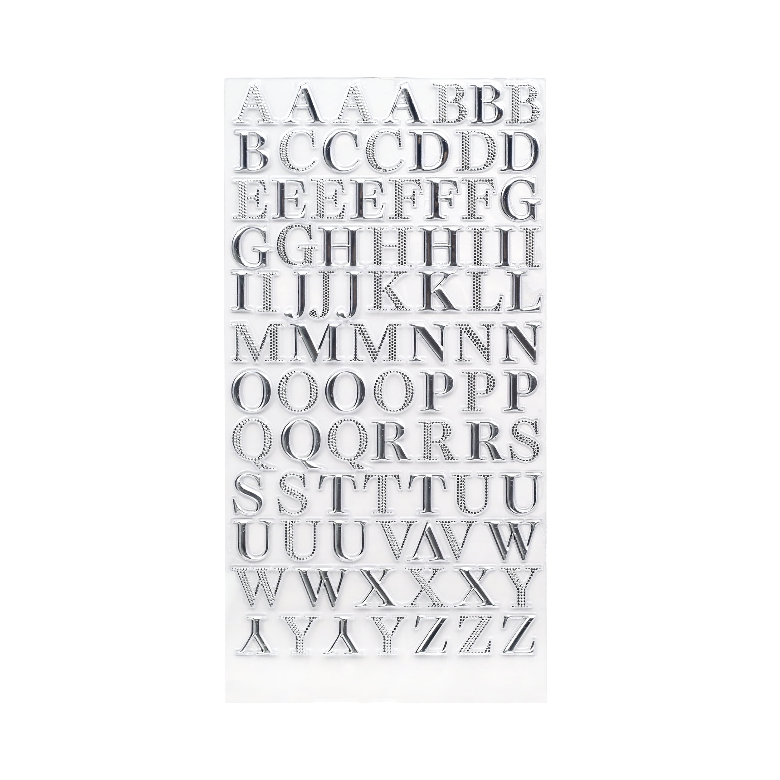 Hello Hobby Silver Foil Alphabet Stickers, 86 Count