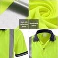 thumbnail image 4 of GOGO Polo Shirt Hi Vis Short Sleeve Safety Shirt with Reflective Strips-Yellow-S, 4 of 8
