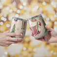 thumbnail image 2 of 12oz Stemless Wine Tumblers Beige Christmas Santa and Animal Pattern Vacuum Insulated Stainless Steel Travel Tumbler Cups Mug with Lid and Straw for Champaign,Cocktail,Beer with Cleaning Brush, 2 of 5