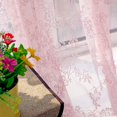 thumbnail image 3 of Cortina transparente para ventana de puerta, panel de cortina, bufandas de tul de gasa de hoja (rosa) Ehuebsd Libre de BPA, 3 of 6