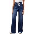 thumbnail image 2 of Aricy Wide Leg Jeans Woman Drawstring High Waisted Stretchy Y2k Baggy Jeans Casual Loose Denim Trousers Pants with Pockets, 2 of 4