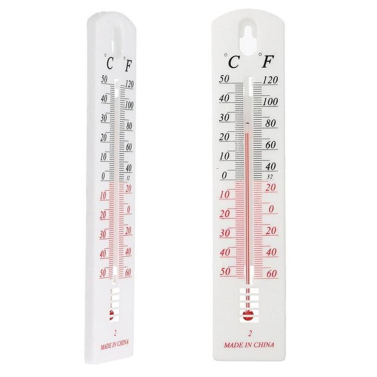 Yannee Traditional Wooden Garden Thermometer Wall Mounting with C & F  Reading,Large Outdoor Wall Patio Thermometer 3 Pcs