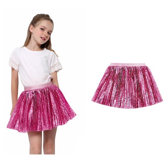 Girls Tulle Skirt Layered Pink Tutu Sequin Skirt Elastic Waist Ballet Dance Dress Princess Skirt Christmas Skirt 13-14 Years