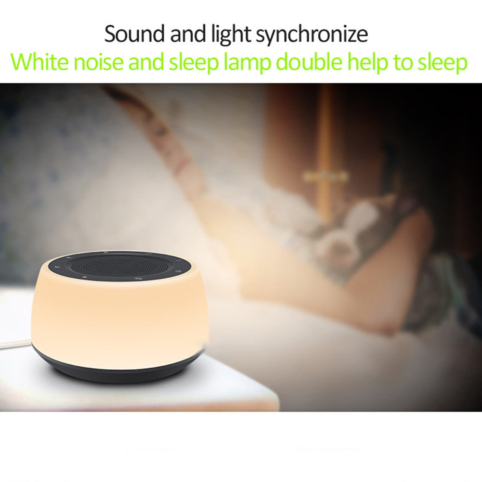 FFENYAN Warm Small Night Light Unique Design White Noise Machine Sleep Sound Machine With 16 Soothing Sounds 7 Colors Baby Night Light Full Tou 5 Speed Timer Plug in Baby Sound Machine Adult