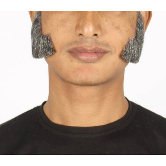Men's Victorian Mutton Chops Style Beard | Gray Cosplay Beard