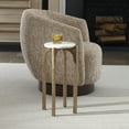 thumbnail image 2 of Uttermost Vivi Marble Drink Table in Antique Brass, 2 of 5
