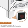 thumbnail image 6 of Crushed Diamond Mirrored Nightstand, Silver End Table with 3 Drawers Crystal Handle, Mirrored Bedside Table for Bedroom Living Room, No Assembly Needed, 6 of 7