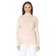 thumbnail image 2 of YEMAK Women's Classic Fitted Long Sleeve Turtleneck Pullover Sweater MK3349-TAUPE-L-BD, 2 of 7