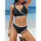 thumbnail image 5 of Traje de Baño Deportivo de Dos Piezas con Tirantes Anchos y Escote en V para Mujer. y Negro M, 5 of 7