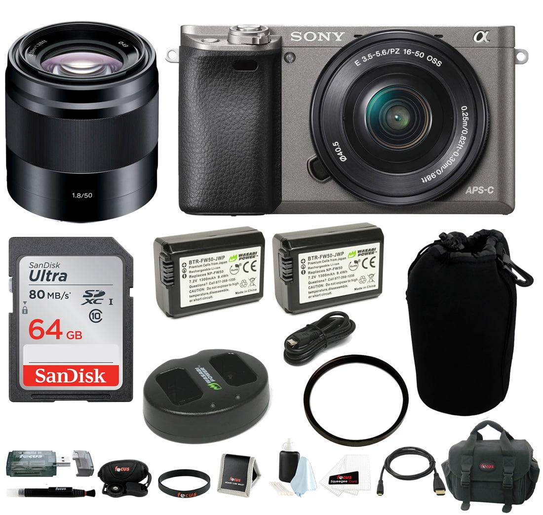 Sony Alpha a6000 Camera w/ 1650mm & 50mm Lens Accessory Bundle