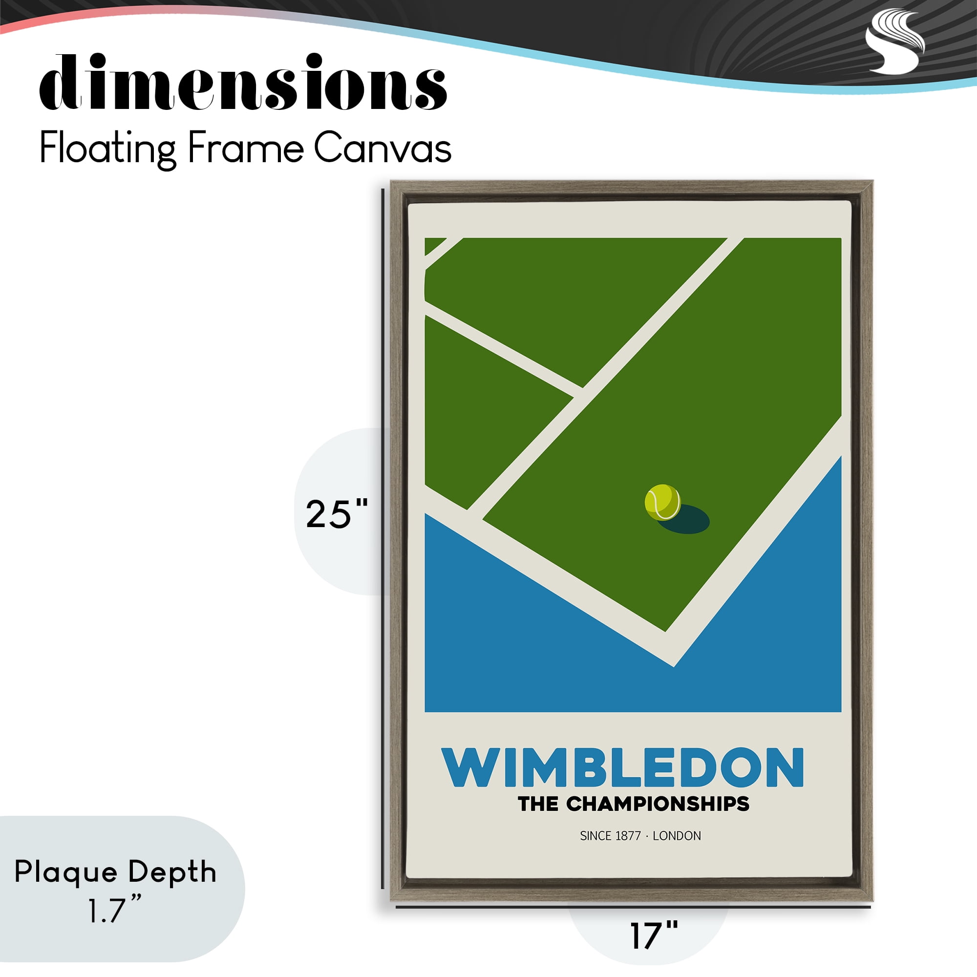 Stupell Industries Wimbledon Tennis Court Brown Framed Floater Canvas Wall Art, design by Andreas Magnusson