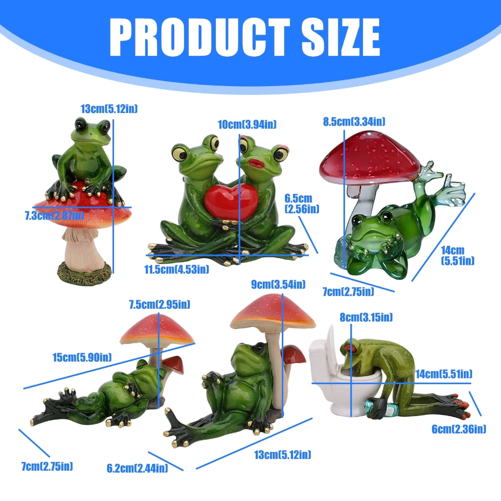 AOOOWER Frogs Figurine Statue Funny Frogs Sculpture Personalizeds Animal Collectible