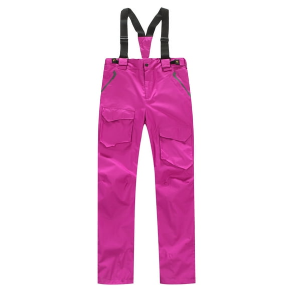 Outfmvch Jumpsuits for Women Womens Pants Insulated Bib Overalls Solid Color One-Piece Suspenders Trousers Rompers for Women Hot Pink XL