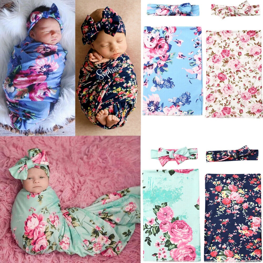 newborn floral swaddle