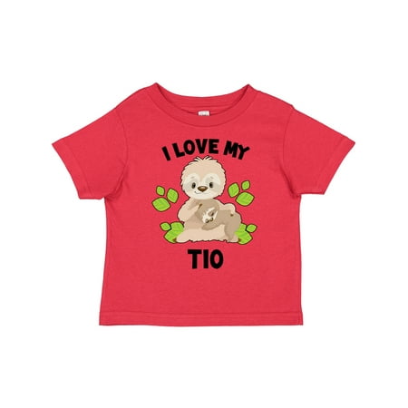 

Inktastic Cute Sloth I Love My Tio with Green Leaves Gift Toddler Boy or Toddler Girl T-Shirt