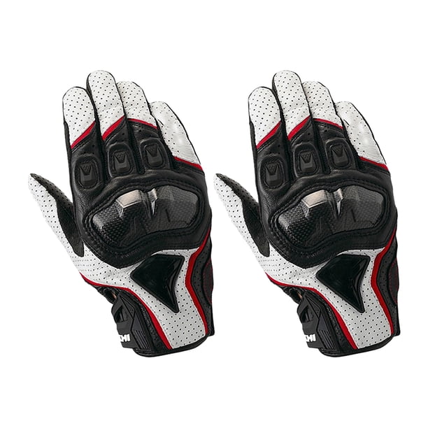 Naiovety Paquete de 2 guantes de motocicleta, guantes portátiles de invierno y otoño, equipo Protector transpirable para conducción profesional al aire Ciclismo blanco rojo L Naiovety OD027440-05