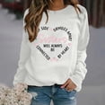 thumbnail image 2 of Cmfcve Women's Novelty Sweatshirts Letter Print Long Sleeve Versatile Tops Crew Neck Simple Gym Pullover Tops, 2 of 5