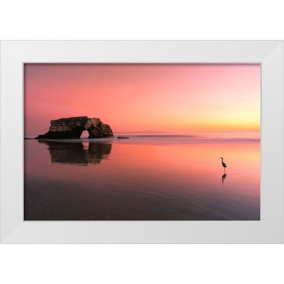 Li, Rob 14x11 White Modern Wood Framed Museum Art Print Titled - Sunset at the Natural Bridge-2