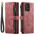 thumbnail image 2 of CaseMe Case for Samsung Galaxy A72 Wallet Case for Women Men, Fashion Durable PU Leather Magnetic Flip Lanyard Strap Wristlet Zipper Card Holder Wallet Phone Case for Samsung Galaxy A72 6.7",Red, 2 of 11