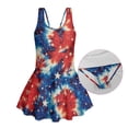 thumbnail image 6 of Tutolipy Tie-Dye American Flag Star Pattern Girls One Piece Swimsuit with Skirt, Soft Bathing Suits Dresses, Built-in Liner for Beach, Size 6-7 Years, 6 of 8