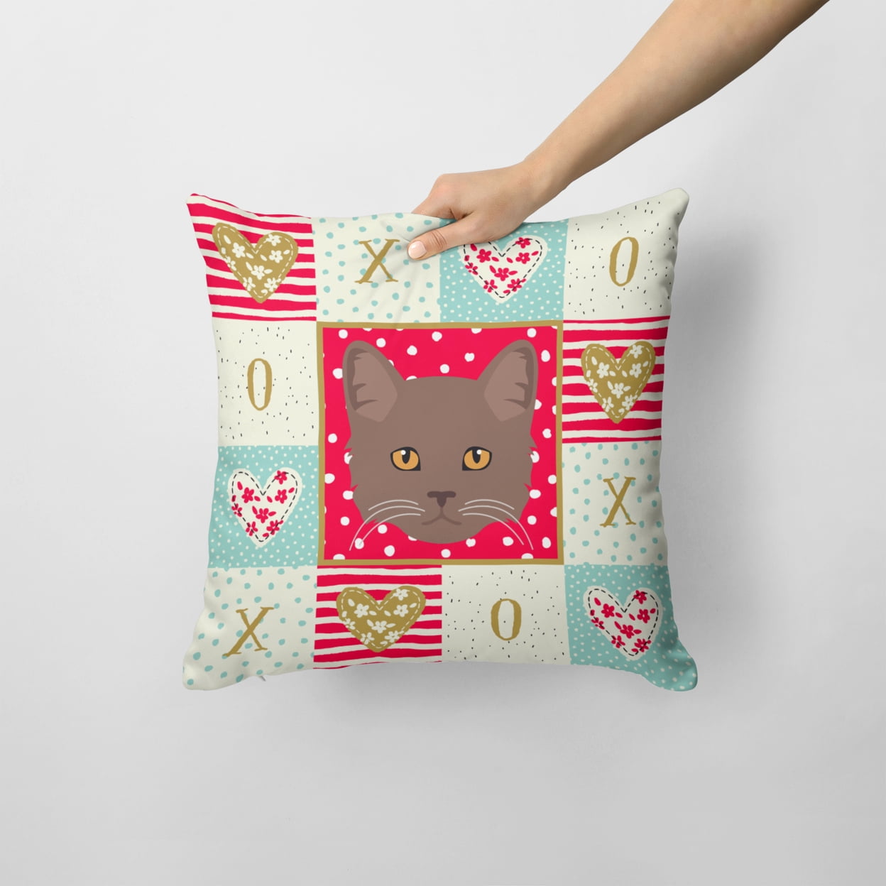 York Chocolate Cat Love Fabric Decorative Pillow
