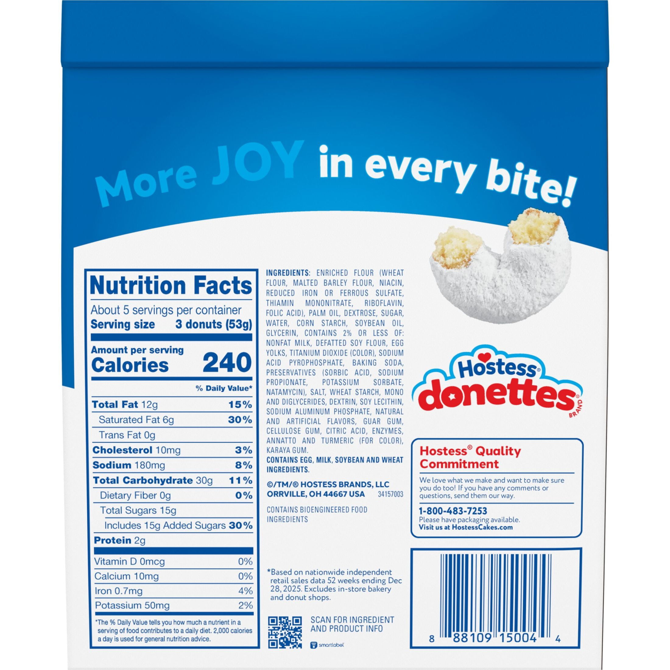 Hostess Donettes, Powdered Mini Donuts, 10 oz Bag