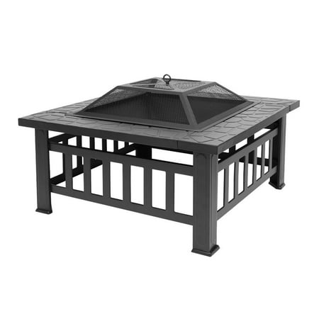 Ktaxon Outdoor 32 Metal Fire Pit Patio Garden Square Stove Fire