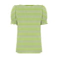 thumbnail image 4 of Blouses for Women Pleated Short Sleeve Tunic Tops Dressy Casual Summer Shirts Rollbacks,Green,XXL, 4 of 7