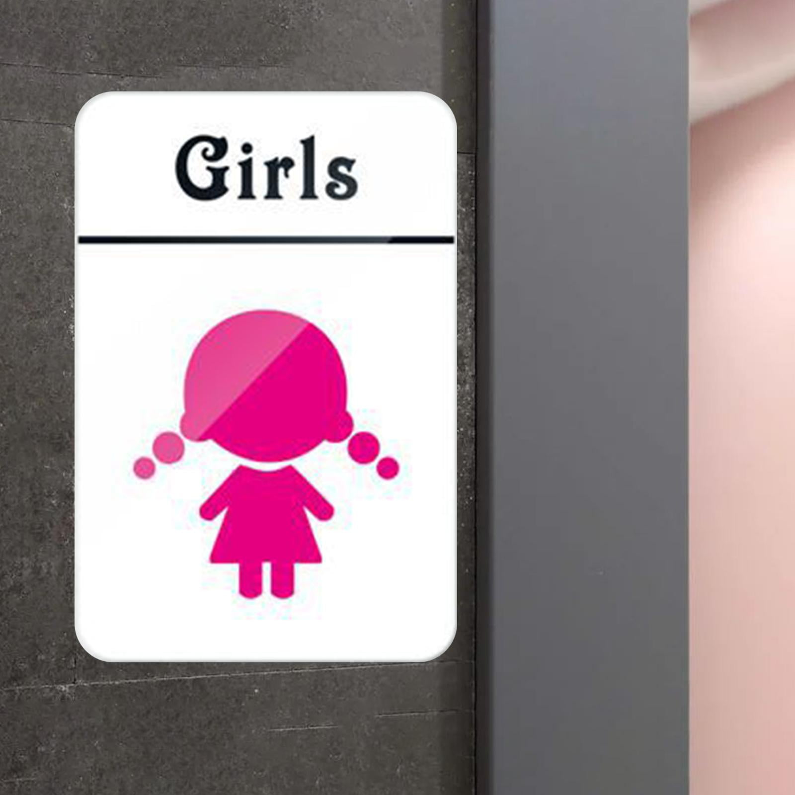 Children Restroom Sign Toilet Sign Home 15×10cm Signage Board Restaurant  Self-sticks Cute Wall Art Public Place Bathroom Sign girls - Walmart.com, image size:1600x1600