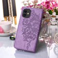 thumbnail image 4 of Mantto iPhone 11 Case, Magnetic Folio Butterfly Patterned Wallet Case, PU Leather with Wrist Strap Credit Card Holder Slots Kickstand Protective Cover For iPhone 11, Lightpurple, 4 of 10