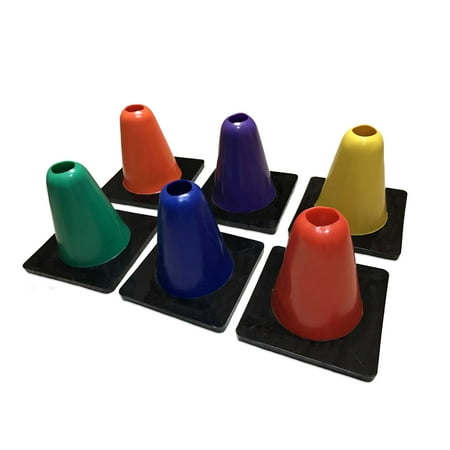 Black Diamond Cones CSI Cannon Sports Assorted Colors Multi-Purpose Vinyl Activity Cones with Black Weighted Base, 6 Height, Set of 6 ()