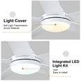 thumbnail image 2 of Wellspeed 48 in. Modern Ceiling Fan with Dimmable Light, for Indoor, Remote Control, 5 Reversible Blades, White, 2 of 15