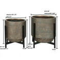 thumbnail image 4 of LuxenHome 2-Piece Weathered Copper MgO Round Planters with Metal Stand, 4 of 10
