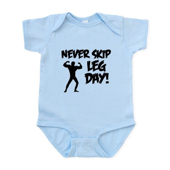 CafePress - Never Skip Leg Day Body Suit - Baby Light Bodysuit, Size Newborn - 24 Months