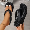 thumbnail image 2 of Transparent Glitter Slide Slippers Pu Material Platform Sole Square Toe Non Slip Comfortable Sandals for Indoor Outdoor, 2 of 8