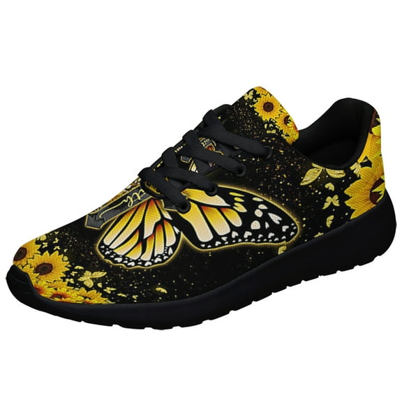 Faith ChriStan Cross Butterfly Shoes Sneakers Black Size 3.5