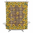thumbnail image 2 of Farmhouse Vintage Shower Curtain for Bathroom Decor, Sunflowers Floral Botanical Brown Wood Waterproof Fabric Shower Curtain, 72"x84" Set with 12 Hooks, 2 of 9