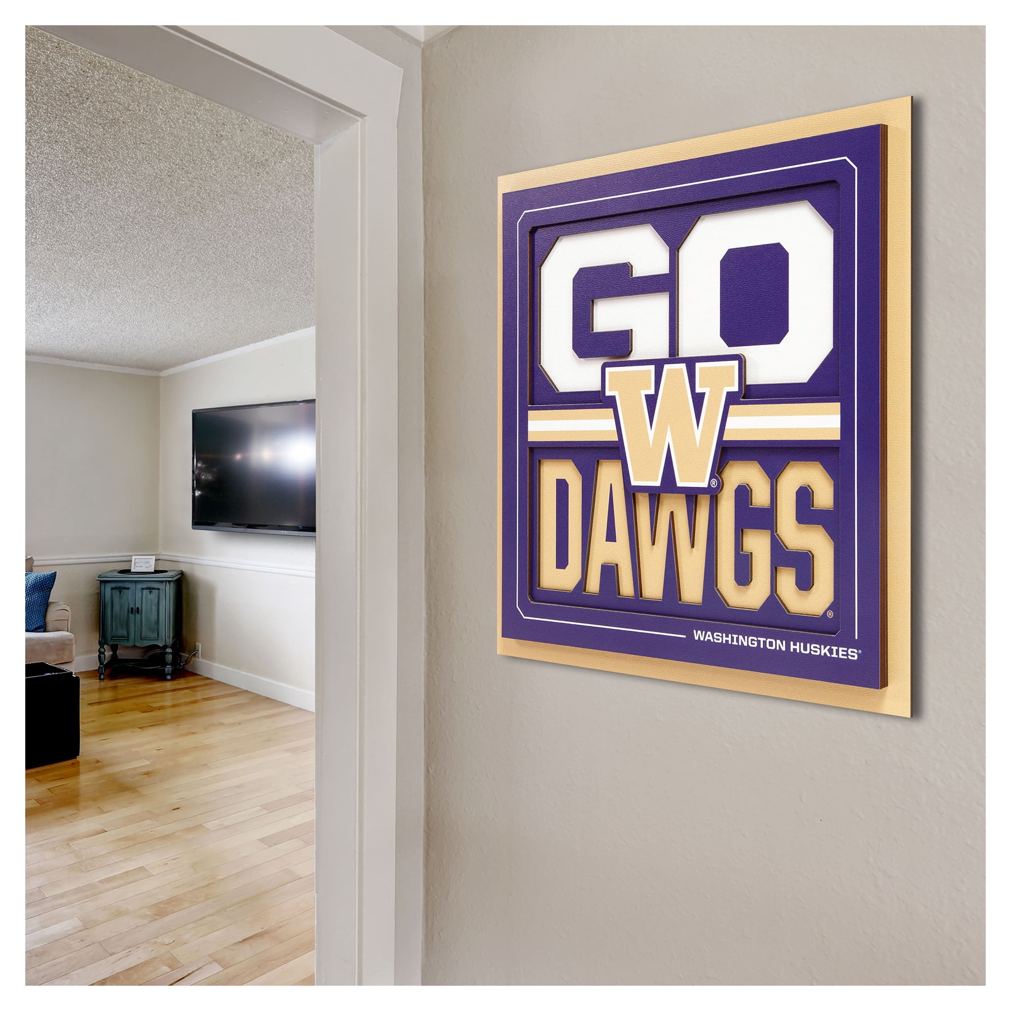 IDNA Washington Huskies 12" x 12" Slogan Series 3D Wall Art