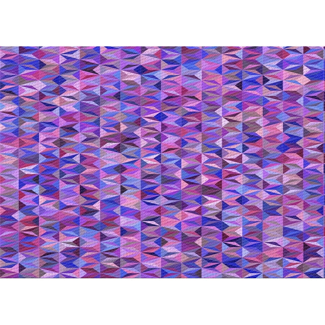 Ahgly Tapis Rectangulaire Lavable en Machine Intérieur Transitionnel Violet, 6 Pieds x 9 Pieds