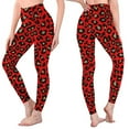 thumbnail image 4 of BiZtdJrK Today Prime Sales Leggings for Women High Waisted Butt Lifting Yoga Pants Fashion Leopard Print Tights Casual Tummy Control Workout Legging Pants Red M, 4 of 6